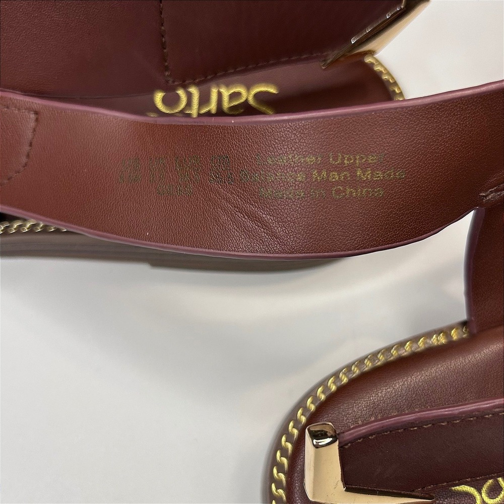 Franco Sarto Brown Leather Gensi Toe Loop Slingback Sandals 8.5M - Picture 7 of 7
